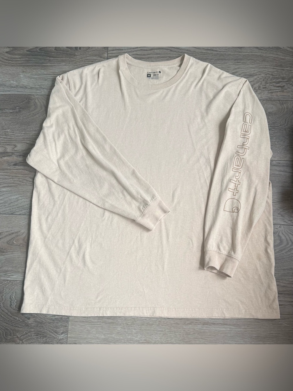 Carhartt Loose Fit Long Sleeve Logo Shirt 3XL Beige Tan